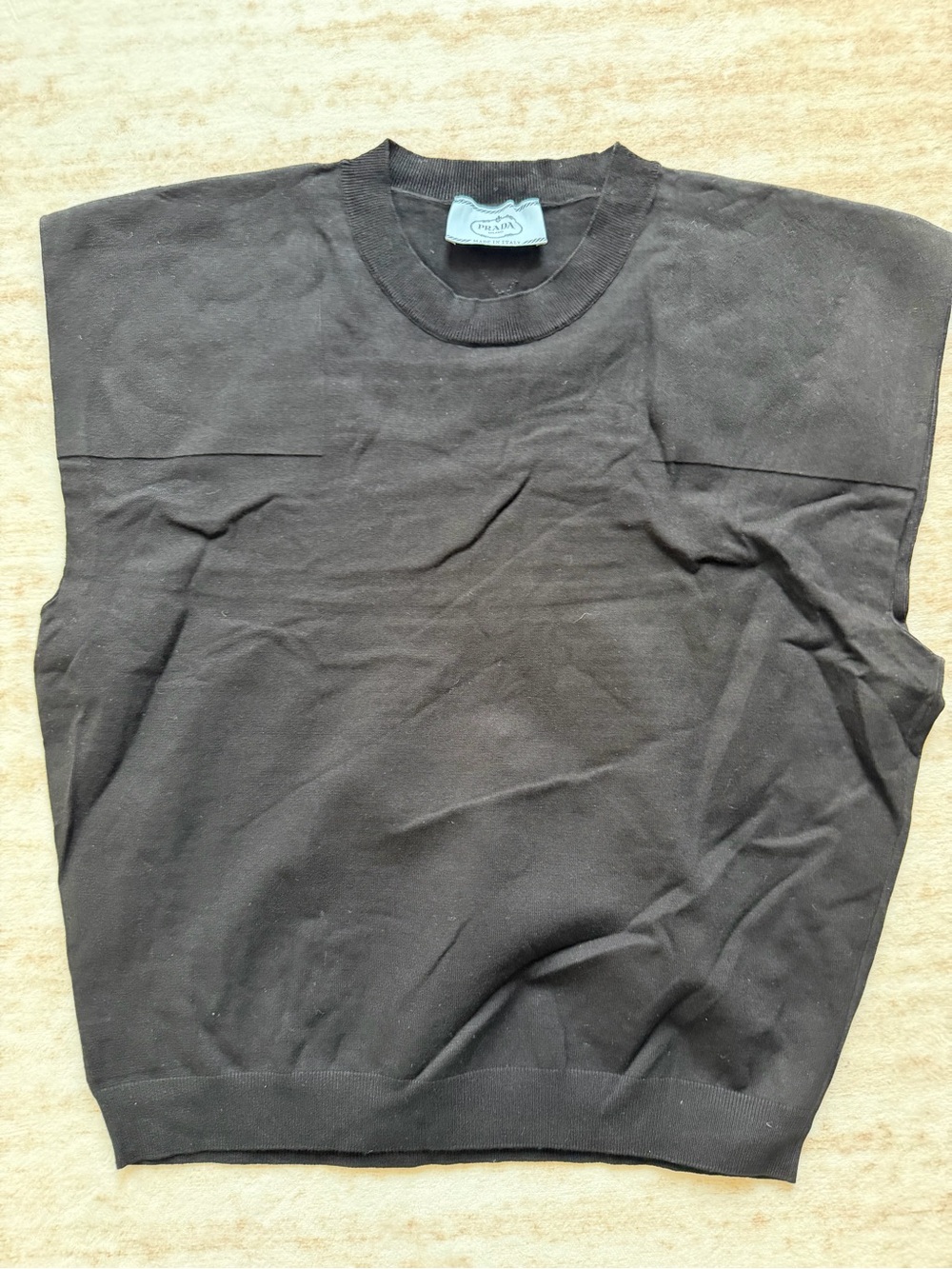 Prada Black Crewneck Sleeveless Sweater